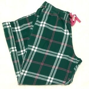 LIZ CLAIBORNE GREEN PINK WHITE PLAID PAJAMA PANTS SMALL